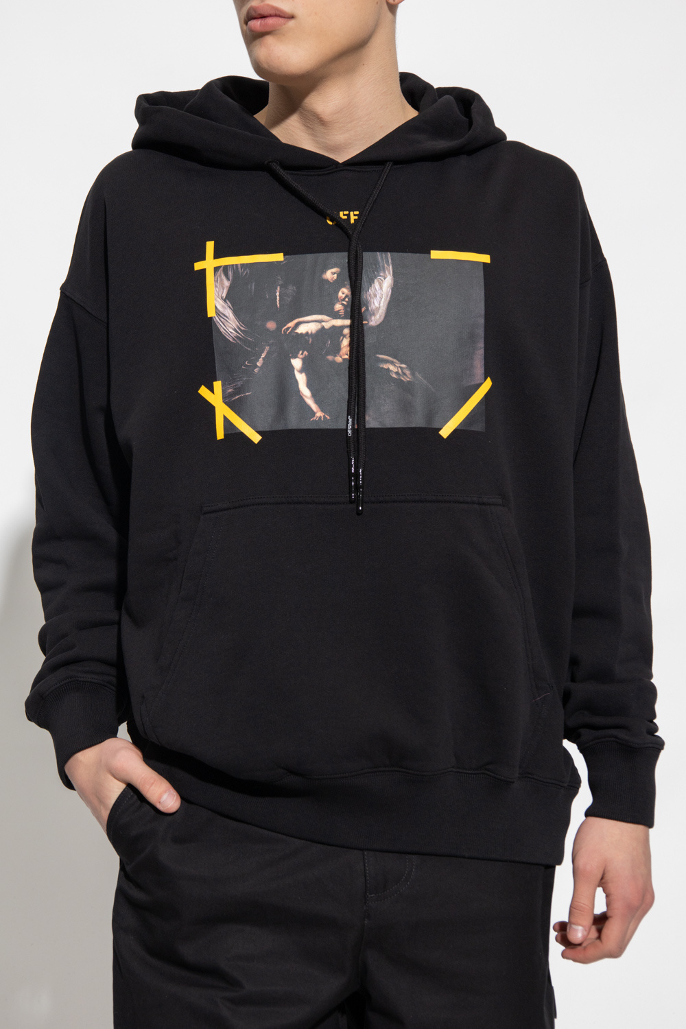 White - Printed hoodie Off - SchaferandweinerShops Canada